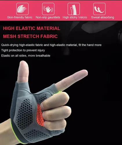 Miniatura 2 de Guantes de ciclismo de carretera de gel para hombre guantes de ciclismo de medio dedo guantes de bicicleta de carretera MTB almohadilla de gel que