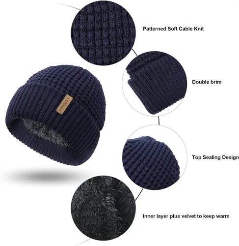 Miniatura 5 de LAPIZAPI Gorro de invierno para hombre con forro polar gorro deportivo para mujer al aire libre