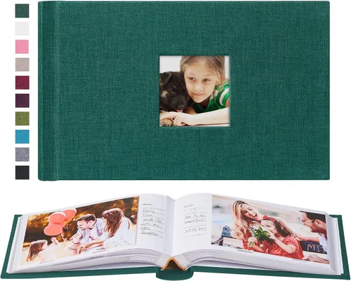 Miniatura 20 de Mublalbum Álbum de fotos de 4 x 6 pulgadas, 300 fotos, cubierta de lino con áreas de notas, libro de fotos para boda, familia, bebé y vacaciones