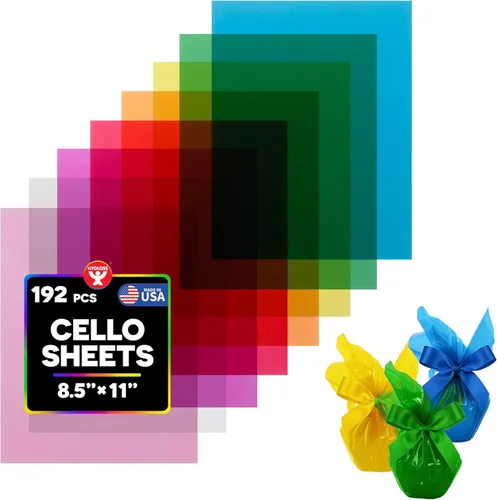 Hygloss Cello Craft - Hoja de celofán, 8.5 x 11 pulgadas, 24 por paquete