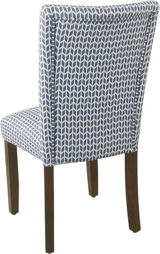 Miniatura 11 de Homepop Silla de comedor con detalles festoneados, sillas de comedor Parsons tapizadas, muebles decorativos para el hogar, tejido gris claro