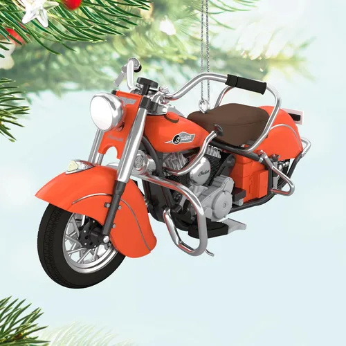 Miniatura 3 de Hallmark Keepsake Adorno de Navidad, 1953 Indian Chief Motocicleta, metal, regalos para coleccionistas de motocicletas