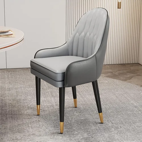 Miniatura 18 de Sillas de comedor modernas, sillas de comedor tapizadas de piel sintética de mediados de siglo, sillas auxiliares de ocio con patas de metal para 15