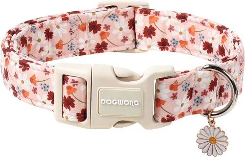 Miniatura 14 de DOGWONG Collar de Algodón Navideño para Perro, Collar de Perro Rojo de Papá Noel, Collares Duraderos para Mascotas de Fiestas Navideñas, Lindo Rojo