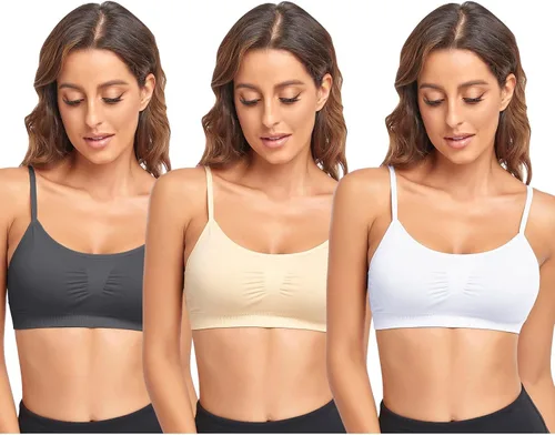 Miniatura 28 de Litthing Bralettes Padded for Women Cami Strap Bra Seamless Sportsbra Wireless Comfort Yoga Lightly T-Shirt Tank Tops