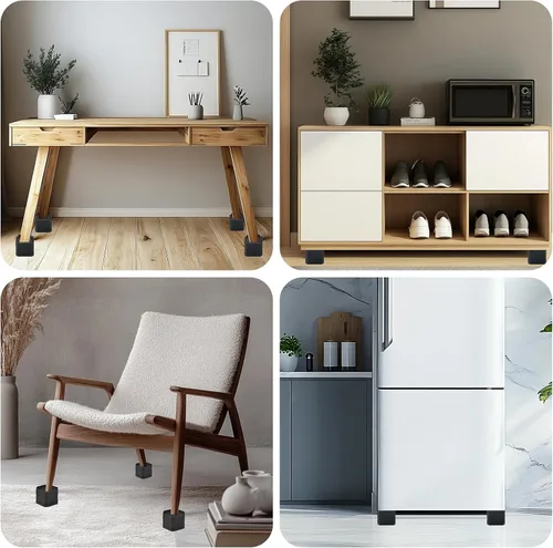 Miniatura 7 de Elevadores de muebles resistentes, elevadores de cama apilables, bloques de elevación de cama ajustables, elevación en alturas de 3 pulgadas