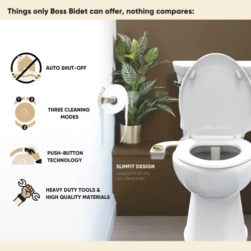 Miniatura 3 de Revolution Plus (agua caliente). Accesorio de bidé para inodoro. Diseño de lujo, pulverizador de bidé de baño para inodoro, no eléctrico, boquilla