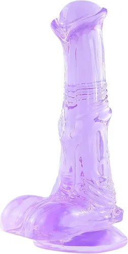 Consolador morado pequeño de 7.3 pulgadas, consolador realista juguetes sexuales con ventosa para mujeres y hombres