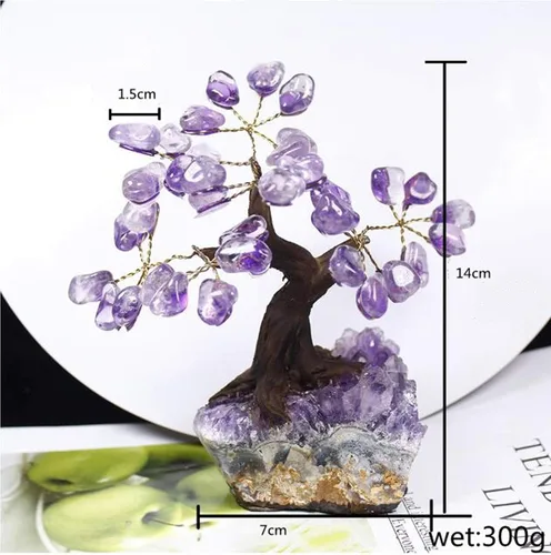 Miniatura 4 de YGLINE Bonsái de siete chakras, Feng Shui, árbol de dinero, equilibrio de chakras, reiki, sanación de cristal de aura, limpieza de cristal EMF
