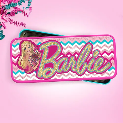 Miniatura 6 de Megatoys Juego de regalo de fiesta de cumpleaños de Barbie, caja de lata, estuche de lápiz, calcomanías, collar de cumpleaños, felpa y sombrero