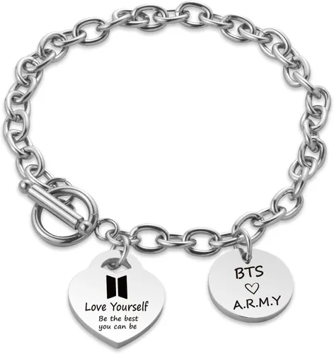 LACAKU BTS Gift Bangtan Boys Pulsera Kpop BTS Fan Bracelet Love Yourself Army Bangtan Boys Fans Jewelry Gift ARMY Pulsera BTS Lover Gift Be The