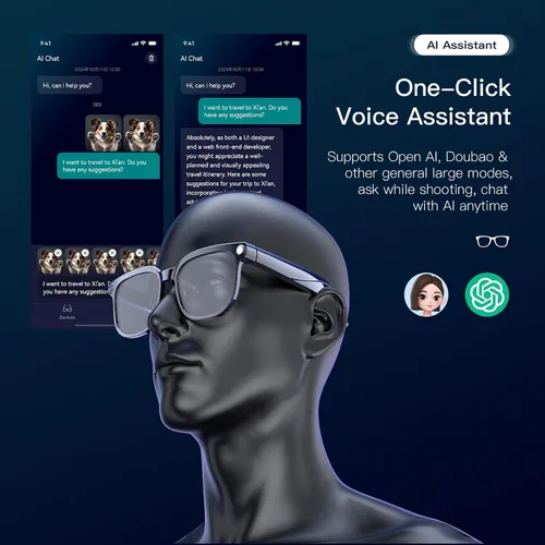 Miniatura 5 de Gafas inteligentes con cámara, 4K con audio Bluetooth gafas con cámara para hombres y mujeres, 8MP 32G HD, grabación de video oculta, compatible