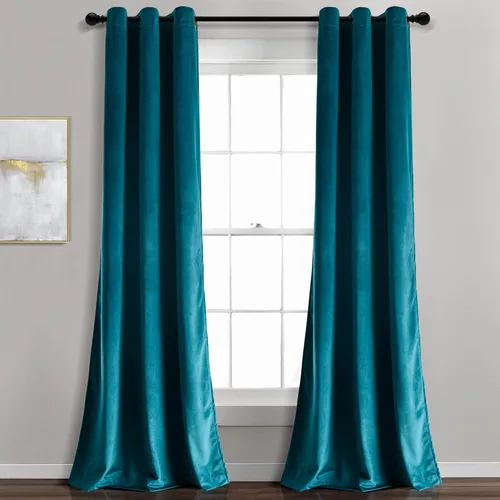 Miniatura 13 de Lush Decor Prima Velvet Sólido - Par de paneles de cortinas para ventana con ojales de filtrado de luz, 95" L x 38" A, Negro
