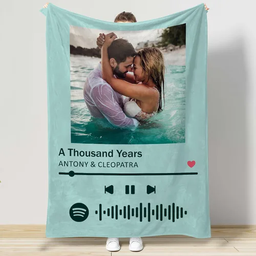 Miniatura 25 de Manta Personalizada de Fotos y Mensajes Collage Manta Throw - Perfecta para el Día de San Valentín para Ella, Él, Amigos - Foto Personalizada