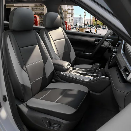 Miniatura 10 de GIANT PANDA Fundas de asiento delantero para Honda CRV HRV Civic Accord Element, funda de asiento de cubo de piel sintética para protectores de Negro