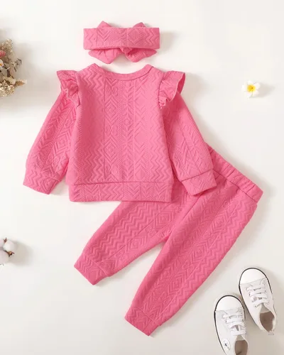 Miniatura 3 de Mioglrie Conjunto de ropa de bebé para niña, tops y pantalones, ropa para niñas pequeñas, sudaderas para bebés