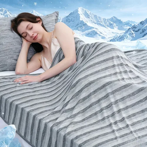Miniatura 22 de Marchpower - Manta de enfriamiento para niños que duermen con calor, manta de lana fresca Arc-Chill con diseño de doble cara, fibra de enfriamiento