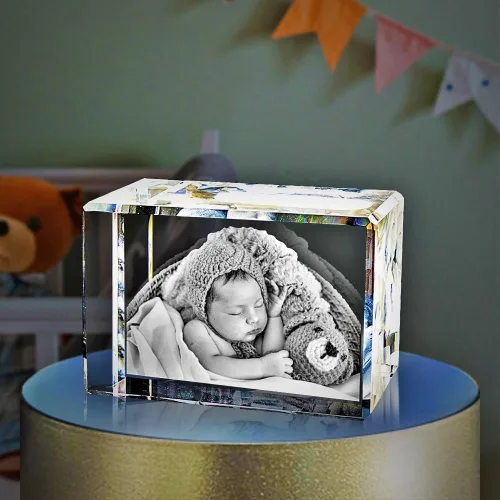 Miniatura 5 de Foto 3D personalizada grabada con láser en forma rectangular de cristal para cumpleaños, aniversario, regalos de boda, San Valentín, Navidad