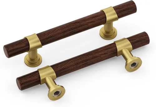 Miniatura 12 de Homdiy - Paquete de 10 tiradores de gabinete de 3–3/4 pulgadas de níquel cepillado y oro, manijas de gabinete plateadas, manijas de níquel cepillado