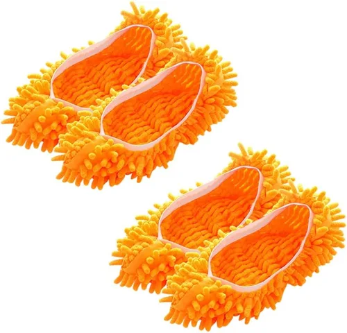 Miniatura 8 de Calcetines para trapeador, 2 pares de fundas de microfibra para limpieza de casa, suaves, lavables, reutilizables, de microfibra, para limpieza