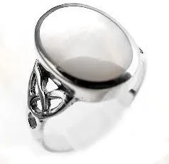 Miniatura 5 de Anillo de plata de ley con incrustaciones de nácar celta (tallas 5, 6, 7, 8, 9, 10)