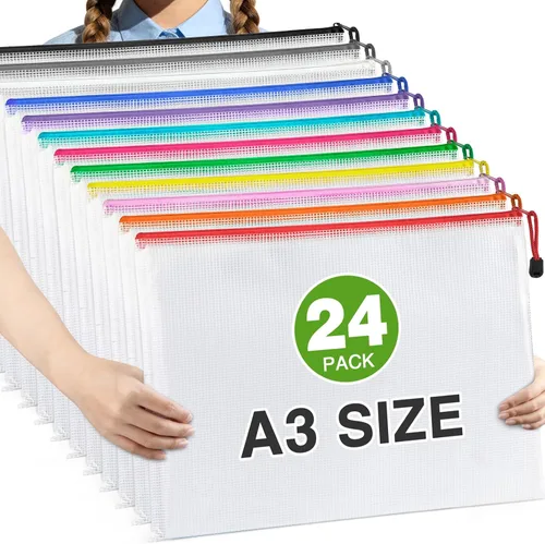 Miniatura 8 de Umriox 5 bolsas de malla con cremallera de 16.9 x 12.4 pulgadas, bolsas con cremallera, extra gruesas, bolsas con cremallera para organizar, bolsas