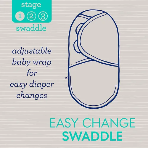Miniatura 7 de SwaddleMe Luxe Easy Change Swaddle, Ellie Elephant/Triángulo Gris, S/M (0-3 meses)