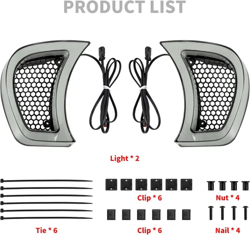 Miniatura 5 de Accesorios de ventilación para faro de motocicleta, intermitentes, indicador LED, luces laterales para Harley Road Glide FLTRX 2015-2023