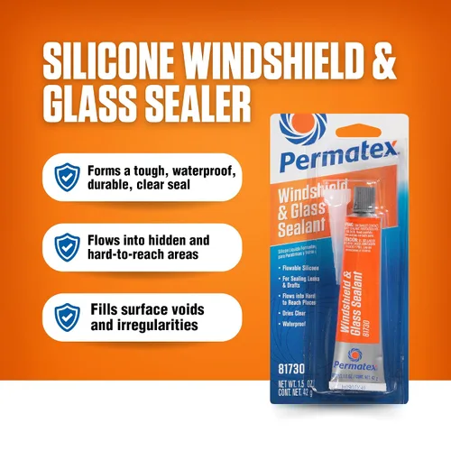 Miniatura 3 de Permatex 81730 silicona fluida sellador para vidrio de parabrisa, 1.5 oz, Multicolor