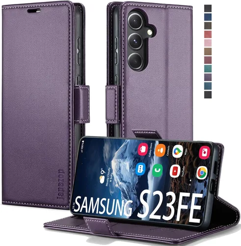 Miniatura 7 de Funda para Samsung Galaxy S23 5G, funda tipo cartera para Samsung Galaxy S23 5G con bloqueo RFID, tarjetero y función atril magnético, funda