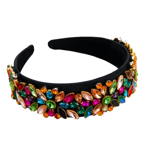 Miniatura 15 de Diadema de moda para mujer, hermosa diadema retro con diamantes de imitación de cristal, accesorios para mujeres y niñas (diadema 3)