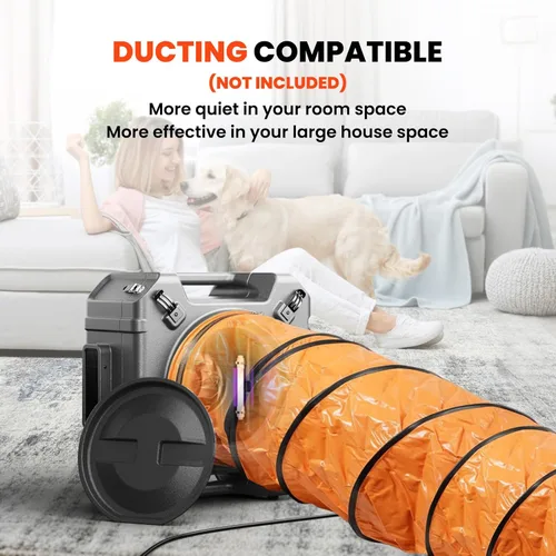 Miniatura 9 de Abestorm Depurador de aire HEPA para uso doméstico/comercial/industrial, filtración de 4 etapas con luz UV-C, máquina de aire negativo