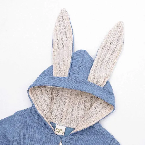 Miniatura 122 de Simplee Kids Enterizo con diseño de conejo de Pascua con capucha, para bebé, overol con cremallera y orejas largas