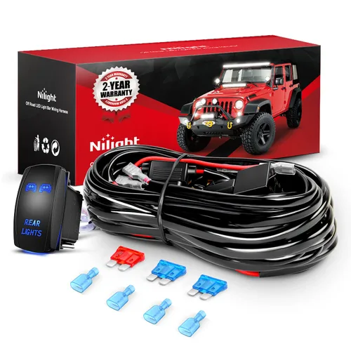 Miniatura 11 de Nilight - Kit de arnés con cableado para luces LED POD de 16 AWG, barra de luz LED de 12 V, interruptor basculante de 5 pines, láser de encendido