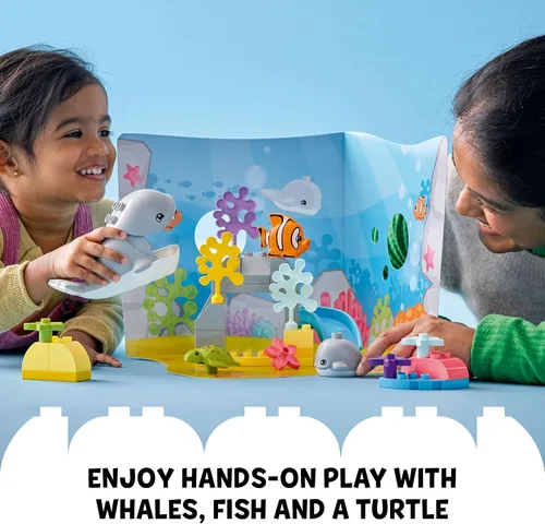Miniatura 3 de LEGO DUPLO - Juego de animales salvajes del océano 10972, con figuras de animales marinos de ballena y tortuga, juguetes educativos con divertidos