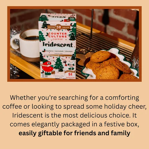 Miniatura 3 de Counter Culture Coffee Mezcla de café navideño iridiscente, tostado medio ligero, cultivado sosteniblemente, Kosher, café de grano entero, 12 onzas