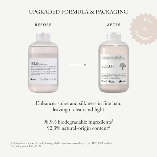 Miniatura 3 de Davines VOLU/Shampoo, Volumizing Cleanser for Fine or Limp Hair - Gentle Root Lifting Formula for Lasting Body & Lightness - Turnip Root Extract