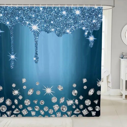 Miniatura 26 de Cortina de baño de flores de margarita para niños y niñas, cortina de ducha floral para decoración de baño, 72 x 72 pulgadas, retro, floral
