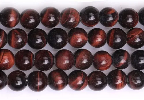 Miniatura 2 de JOE FOREMAN Cuentas de ojo de tigre rojo natural de 0.236 pulgadas (0.236 in), piedras preciosas semipreciosas, chakras redondas de agujero grande