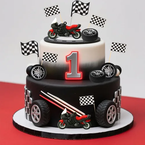 Miniatura 4 de LaVenty Decoraciones de fiesta de motocross, decoración de tartas de motocicleta, hombre, cumpleaños, para motocross, decoración de baby shower
