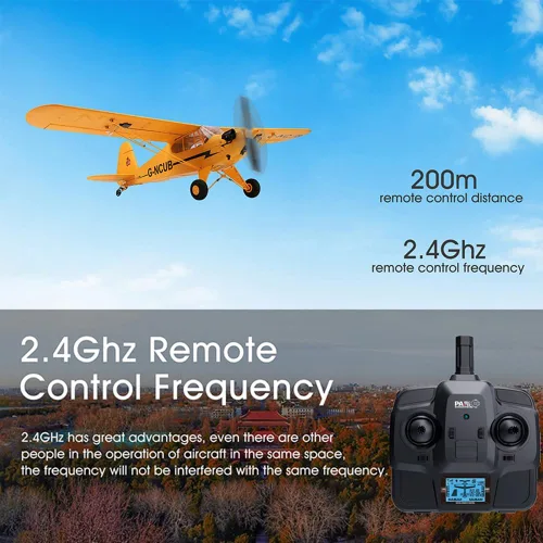 Miniatura 6 de Avión RC de control remoto de 5 canales J3-CUB de Park10 Toys para adultos con motor sin escobillas 1406 al aire libre, avión de ala fija de 3D6G