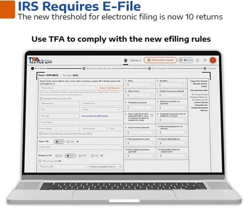 Miniatura 4 de (2025) TFA Software for Tax Form Filing, Print, Mail, and efile W2 and 1099 Forms for Windows and Mac
