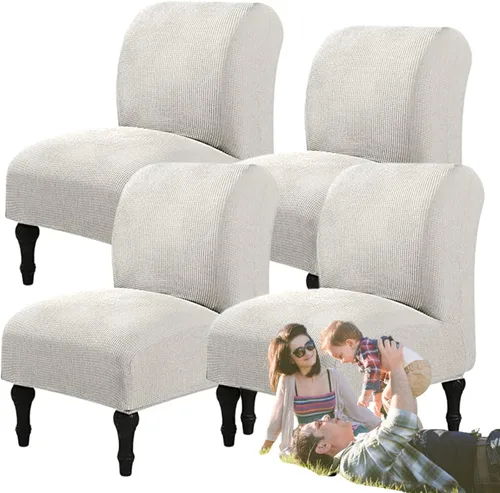 Miniatura 70 de Fundas elásticas para silla sin brazos, extraíbles y lavables, de elastano jacquard sin reposabrazos, protector de muebles para sala de estar, Verde