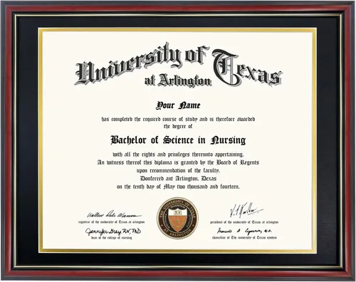 Miniatura 33 de GraduationMall Marco de diploma de certificado de 8.5 x 11, madera maciza y vidrio templado, acabado negro con ribete dorado