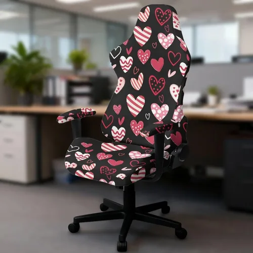 Miniatura 4 de Heart Gaming Chair Cover for Desk Chair Stretchy Armrest Covers Washable Ergonomic Office Seat Cover Dustproof Gaming Chairs Easy to Fit Home Office