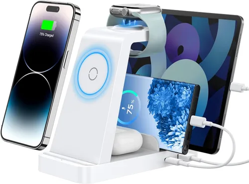 Miniatura 8 de Cargador inalámbrico para iPhone - Estación de carga 5 en 1 para múltiples dispositivos Apple: Soporte de carga rápida inalámbrica para iPhone 17