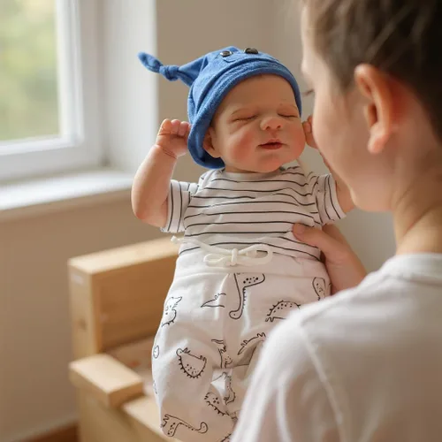 Miniatura 6 de WOOROY Muñecas Realistas de Bebé Reborn Niño - Muñecas de Bebé Recién Nacido de 18 Pulgadas con Cuerpo de Tela Suave Durmiendo Muñecas de Bebé