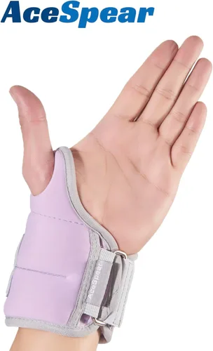 Miniatura 6 de AceSpear - Pesas de muñeca con cierre de bucle para pulgar para hombres y mujeres, 1 libra * 2, 2 libras * 2, 3 libras * 2, pesas de tobillo, Púrpura