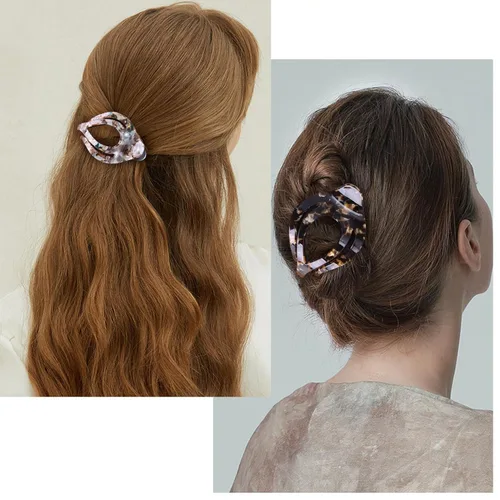 Miniatura 4 de Mistofu 3 pinzas planas de garra – Pinzas curvadas francesas Concord – Fuerte agarre antideslizante garra para mujeres – Pinza grande para cabello