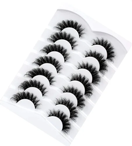 Miniatura 68 de Pooplunch - Pestañas postizas finas de visón sintético, estilo ojo de gato, naturales, cruzadas, tipo racimo, efecto 8D de volumen, tiras
